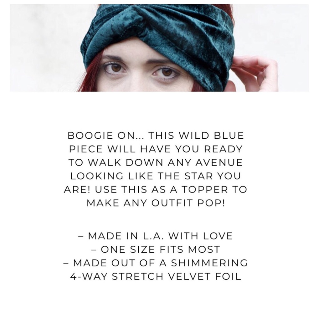 Velvet Turban From Free People Glam Retro NWT - Picture 7 of 8